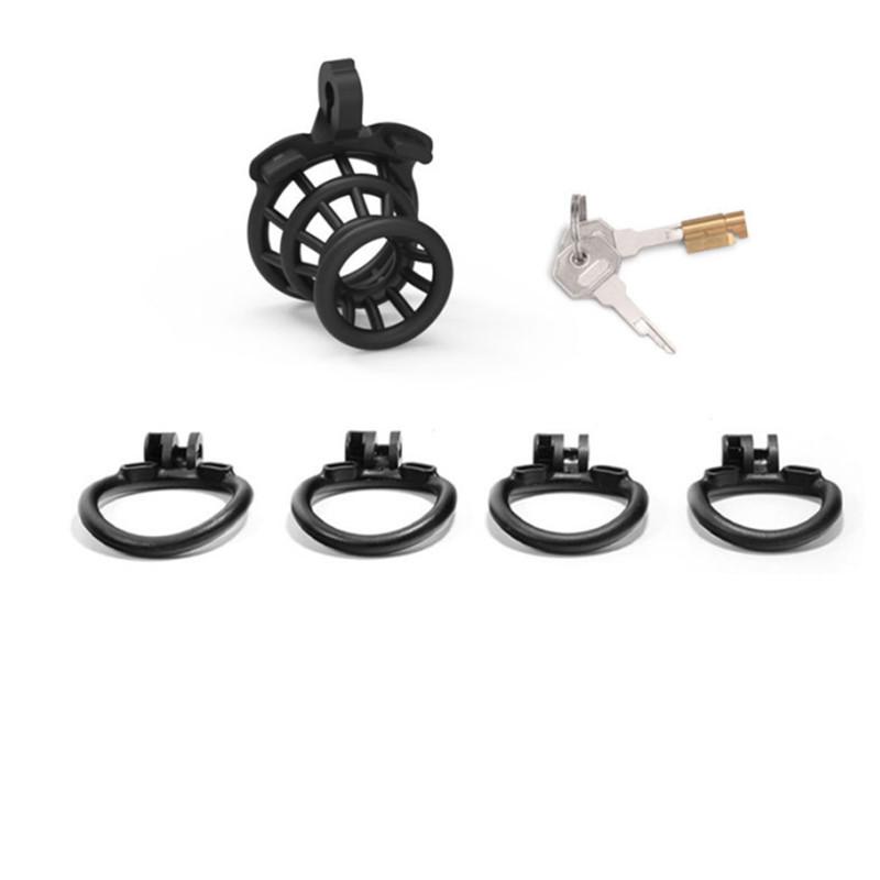 BDSM Inverted Chastity Cage Device for Man Sissy Anti-Cheating Cock Lock with 4 Penis Rings Adult Toys Games Erotic Sex Products