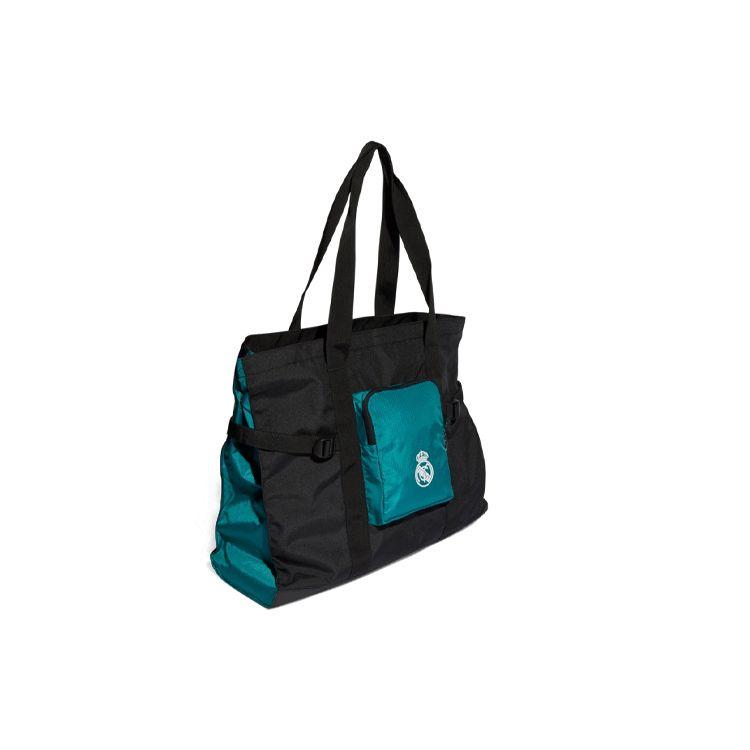 Adidas Large Capacity Patchwork Design Recycled Polyester Tote Bag Unisex Tote Bags Black GU0087