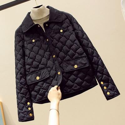 New Diamond Grid Cotton-padded Jacket Women's Autumn and Winter Large Size Warm Down Cotton-padded Jacket Tide