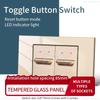 118 Type Golden Automatic Reset Toggle Fashionable Tempered Glass Switch Socket American British European Universal Socket