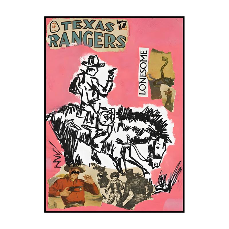 Abstract Classic Vintage Western Cowboy Poster Into The Wild Wall Art Print Canvas Painting for Living Room Home Decor Picture