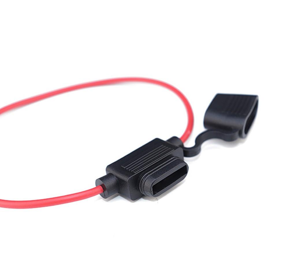 Car Mounted Miniature Blade Adapter Fuse Holder Splash Proof 12V 30A Wire