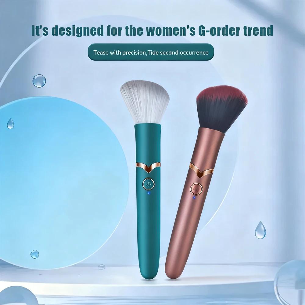 Makeup Brush Vibrator for Women G-Spot Nipple Clitoral Vibrators Orgasm Massager Heating Dildo AV Magic Massage Adult Sex Toys
