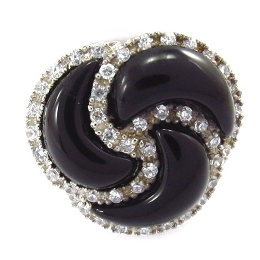 

Черно-белое серебряное кольцо Romy