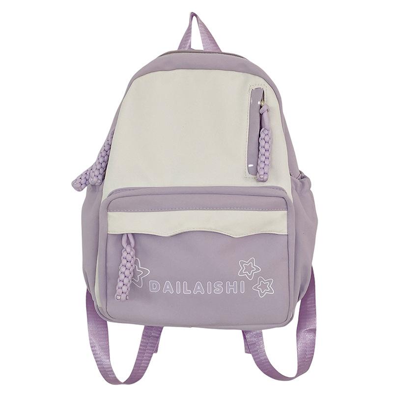 Schoolbag1011 summer new small fresh and sweet casual backpack schoolbag splicing contrasting color large-capacity middle school student backpack