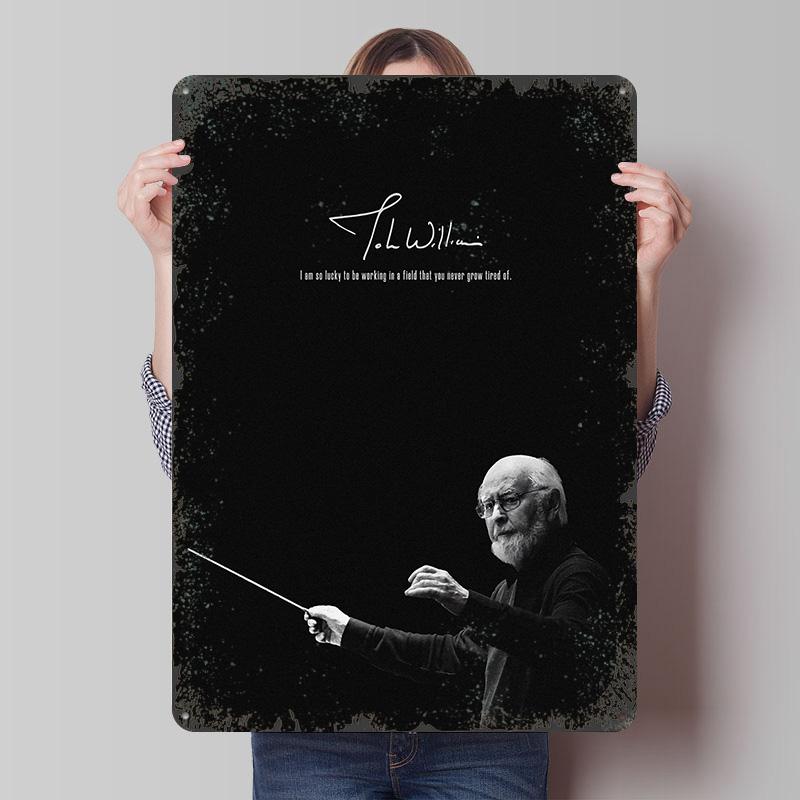 

John Williams Tinplate Poster Customized Wall Art Vintage Retro Metal Signs for House Decor Coffee Bar Accessories Wand Deko 7.9x11.8In(20x30cm)