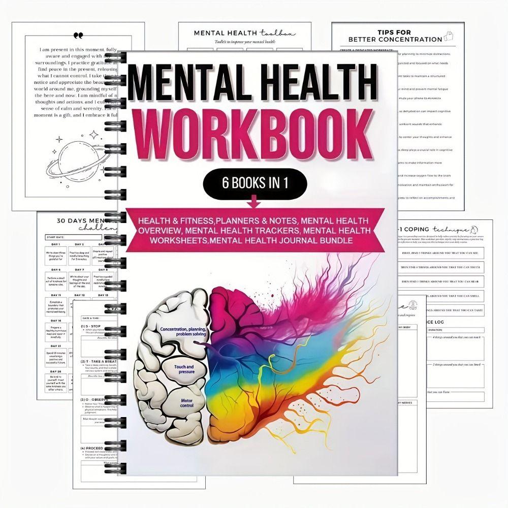 Emotion Tracker Mental Health Workbooks 6 Books In 1 Mental Care Workbooks