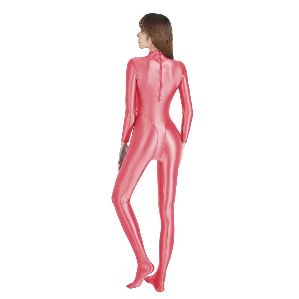 is a skinny diving Also nylon swimsuits with legs [AMORESY] shiny, full-body suit. available (rose, M).