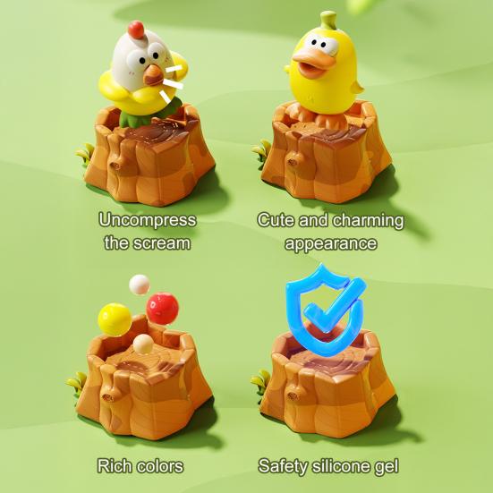 Squeaky Chick Squeeze Toy Stress Anxiety Relief Screaming Duck Sensory Toy Portable Travel Calming Decompression