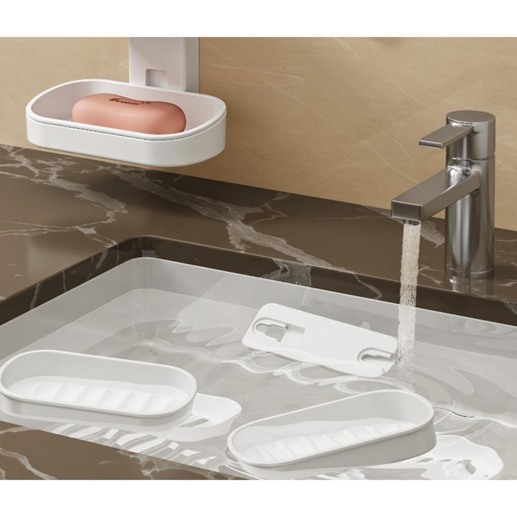 Bathroom Non Perforated Soap Box Suction Cup Wall Mounted Toilet Single and Double Layer Washroom Household Drain Storage Rack