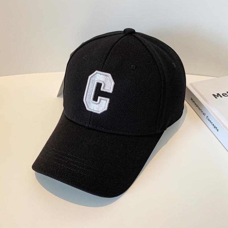 Bestickte Baseballkappe im koreanischen Stil, Unisex, Gesichtsformend, Outdoor-Mode