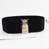 Women'S Wide Elastic Waist Belt  Simple Metal Buckle Waistband Corset Cinch Belt Dress Stretchy Belts