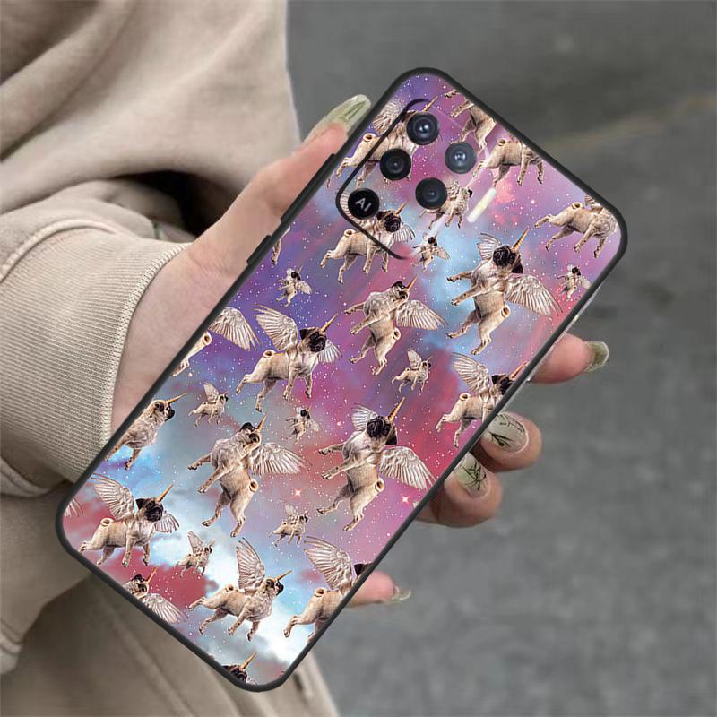 CUTE PUPPY PUG DOG MOPS For OPPO A98 A78 A58 A79 A15 A17 A77 A16 A76 A96 A52 A72 A5 A9 A94 A74 A57S A53S A54S Case