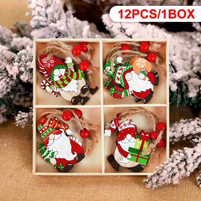 Wooden Christmas Pendant Merry Christmas Decoration for Home 2025 Navidad Xmas Tree Hanging Ornaments Kids Gifts New Year 2025