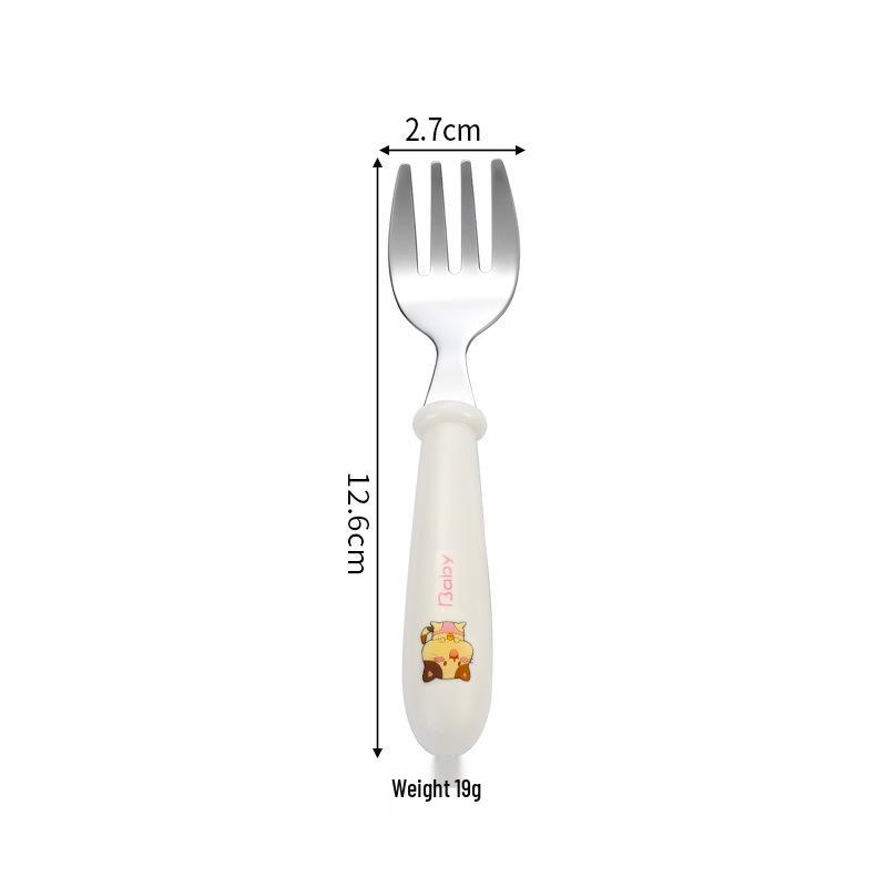 304 Stainless Steel Children's Spoon & Fork Set with Portable Box - Ideal for Baby Feeding and Student Use.