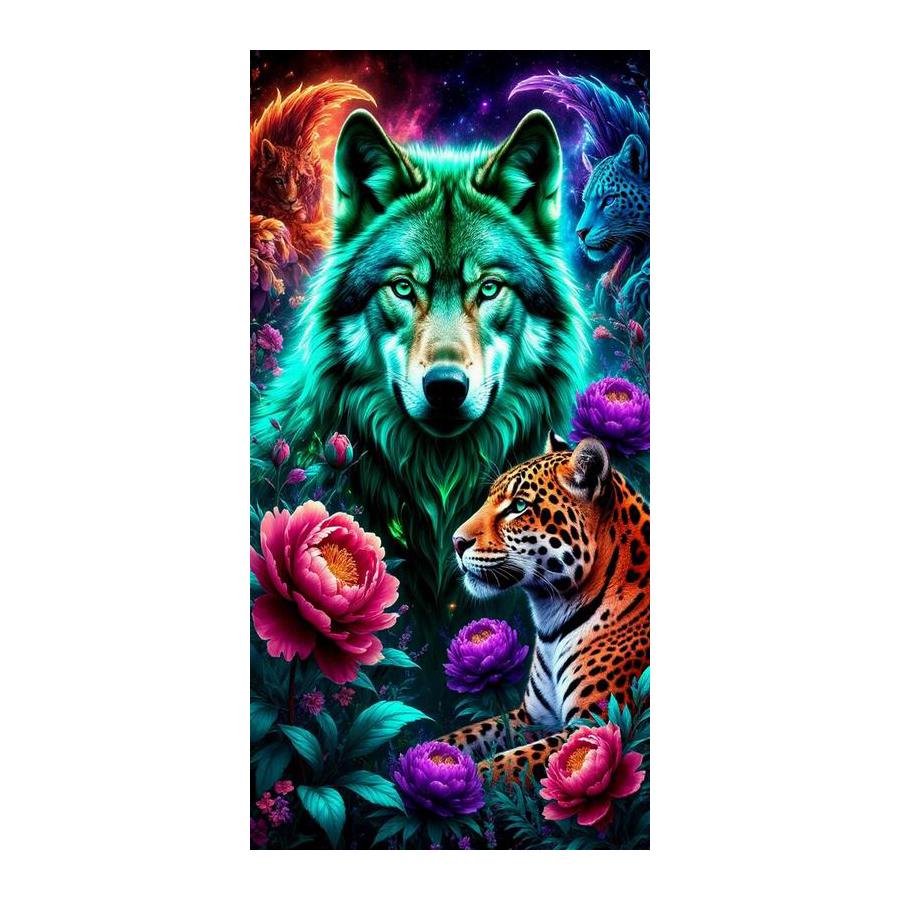 Tiger Leopard Lion Flower Large Size Diamond Painting New Collection Wild Animals Diy Full Drill Rhinestone Embroidery Mosaic Cross Stitch Kits