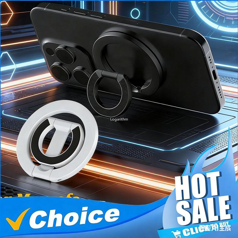 2026 New Magnetic Phone Ring Holder 360° Rotation Foldable Stand Double Sided Strong Magnet For Magsafe iPhone Samsung Holder 5