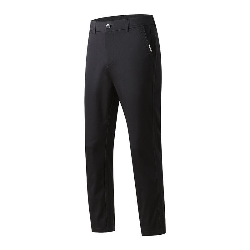 Spring and summer new European, American, Japanese and Korean light gray elastic cotton slim straight casual nine-point pants men's pants