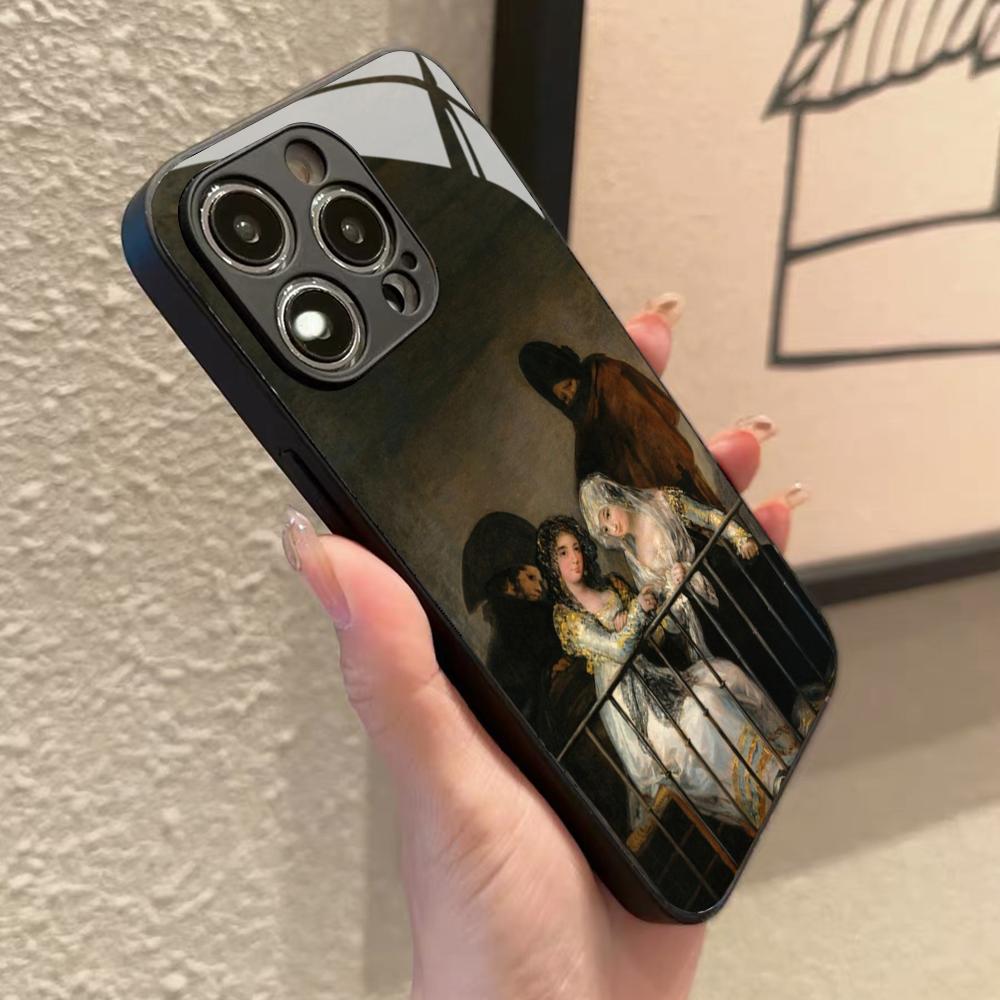 Spain Francisco Goya Art Phone Case for Iphone 17 16 15 14 12 11 13 Pro Max Mini X Air Puls Black Glass Cover