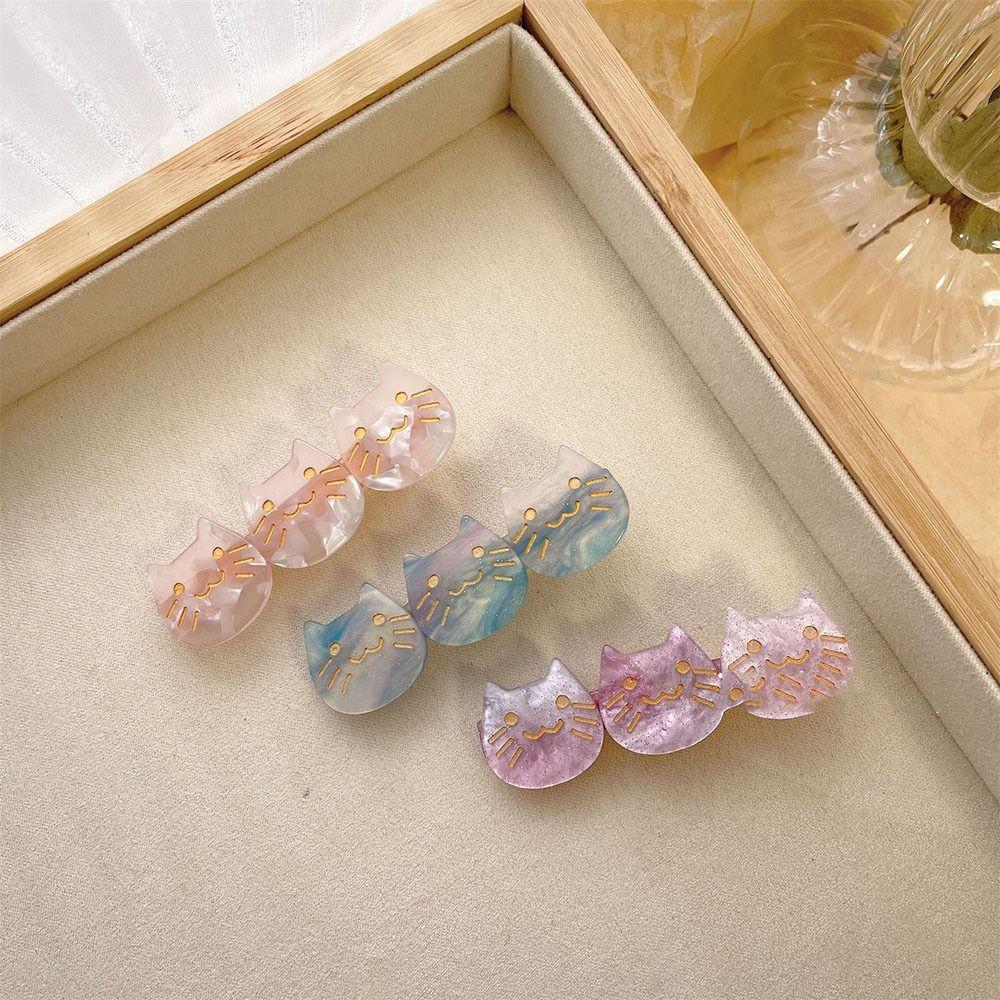 Clip Acetic Acid Female Barrettes Korean Style Hairpin Hair Accessories Three Cat Hair Clip