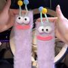 Fuzzy Silly Socks Funny Fluffy Cartoon Socks with Eyes Cute Winter Sleeping Socks for Women Girls Boys Men Indoor Lounging