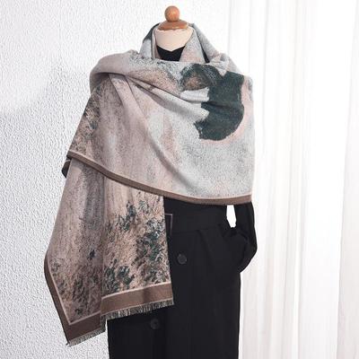 Elegantní šátek z imitace kašmíru s deštníkovým vzorem pro ženy - High-end styl a teplo