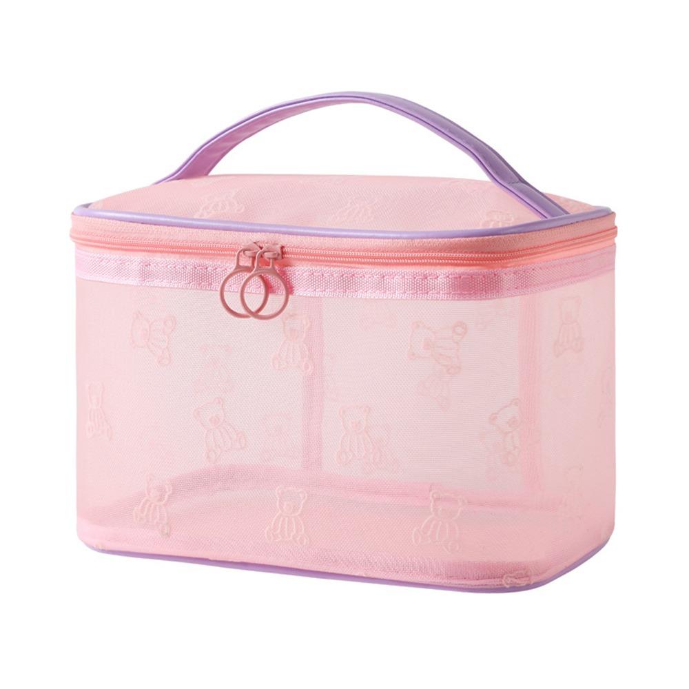 Large Capacity Mesh Cosmetic Bags INS Toiletries Storage Pouch Simple Visible Wash Handbag  Camping