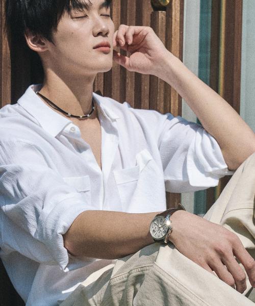 [Св.. Скотт ЛОНДОН] Ст. Scott LONDON Zenith Мужские часы из натуральной кожи - Белые ST7508L-SSR Standard