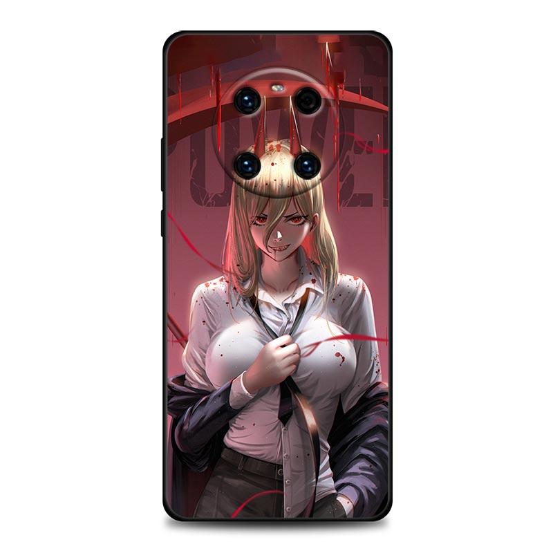 Pouzdro na telefon s motivem motorové pily, muže a dívky, anime, pro Huawei Mate 10 20 40 40Rs Y6 Y7 Y7a Y8s Y8p Y9a Enjoy 20e 2019 Lite Pro Plus, černé