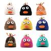 Women Knitted Hat Sausage Mouth Design Ear Protection Warm Hat 3D Big Eyes Versatile Hat Winter Accessory