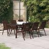 7 Pcs Garden Dining Set Brown and Black