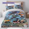 Name Custom Demon Slayer Pattern Bedding Set Quilt Cover Pillowcase Home Decor Gift (1 * duvet cover + 2 * pillowcase, without core)
