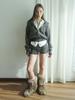 SCULPTOR Snowflake Knit Zip-Up Gray