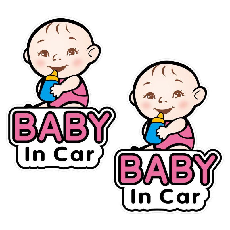 New No-Residue BABYincar Stroller Stickers - Durable PVC Material, Car Accessories