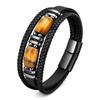 Hand-woven Leather Bracelet Magnetic Buckle Men's Bracelet Bulk Order Braided Leather Bracelet  Men