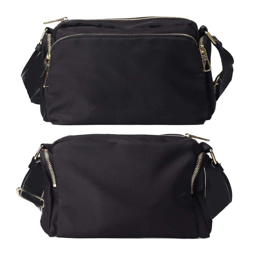 Single Shoulder Bag Golden Mark Black Strap with White Letters Fashion One Strap Messenger Bag Black Free Size