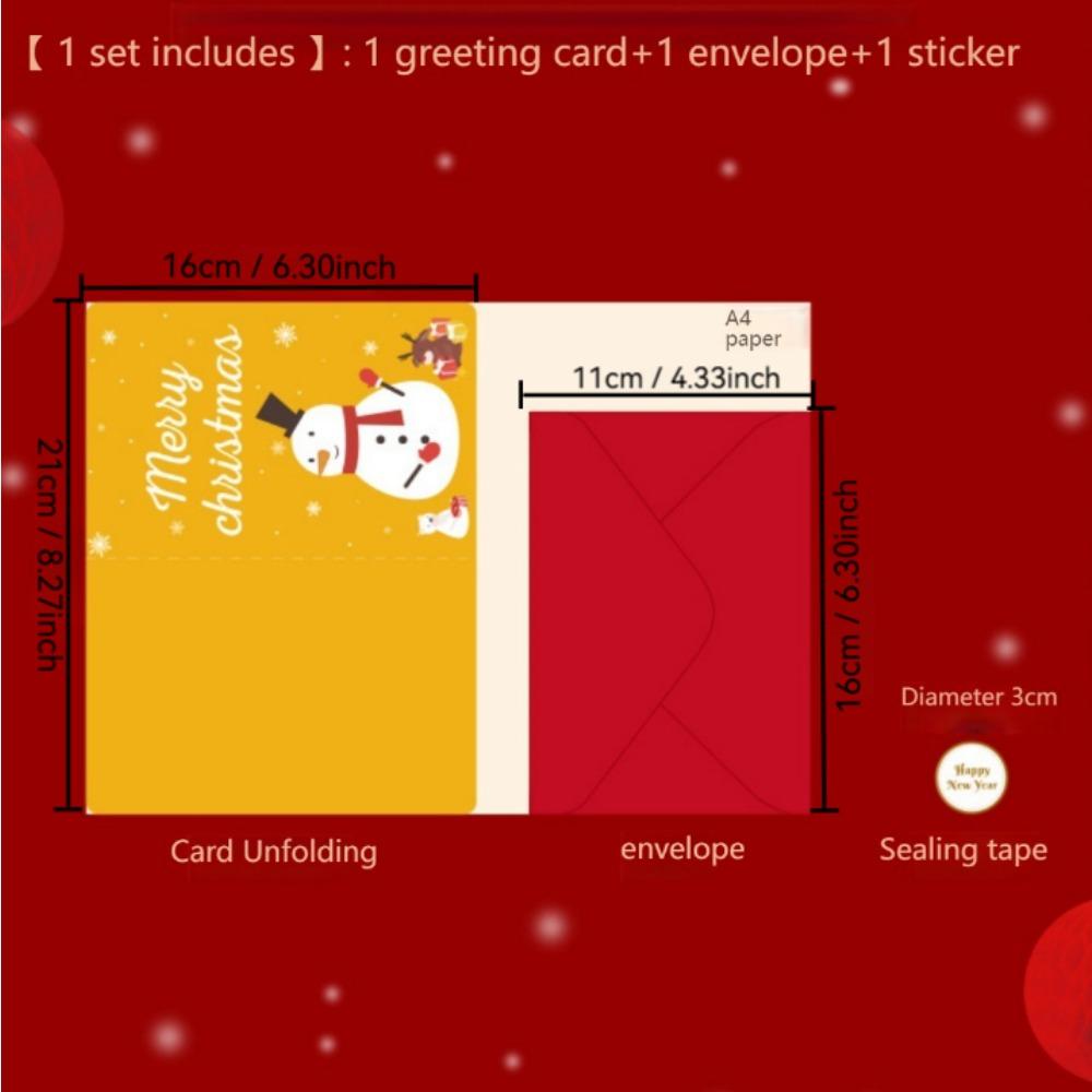 3D Pop Up Christmas Cards with Envelopes Sealing Stickers, Honeycomb Xmas Cards, Cute Merry Christmas Card Holiday Greeting Gift