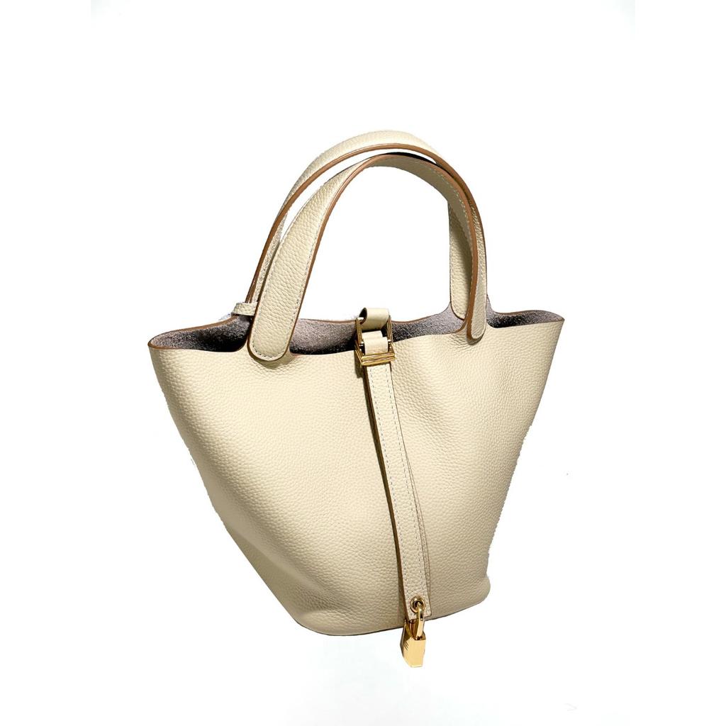 2025 Popular Bag Women's First Layer Cowhide Vegetable Basket Bag Versatile Bucket Bag Genuine Leather Women's Bag High-end Handbag