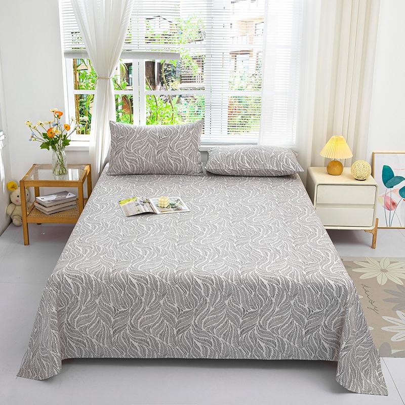Cotton Thickened Bed Sheet 1pc Plant Flowers Printed Single Double Top King Sheets Pure Cotton Single Size Kids Bed Linen