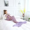 Modern Striped Fish Scale Sleeping Blanket Mermaid Tail Sleeping Bag Knitted Blanket Leisure Office Nap Air Conditioning Blanket Sofa Bed Towel