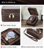 Retro Crazy Horse Genuine Leather Travel Storage Box for Glasses, Watches, and Jewelry - Drop-Proof and Multifunctional