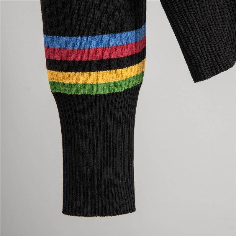 Long Sleeved Colorful Sstripes Knitted Cardigan For Women's New Autumn Winter 2025 Hooded Top  Women Casual Loose Sweaters