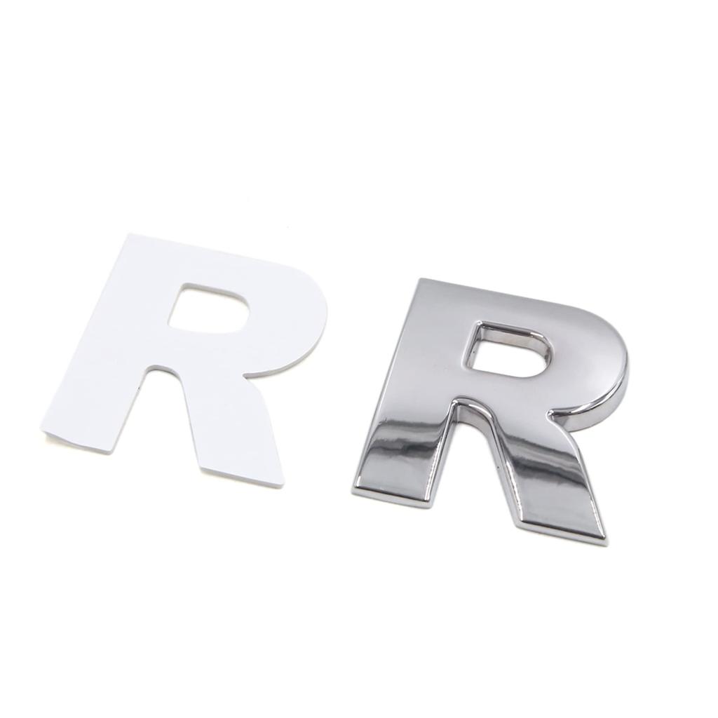 uxcell Silver Tone Metal Letter R Shape Car Sticker Alphabet Sticker Emblem Badge Decal for Car
