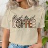 Gift For Coffee Lover Printed Tshirt But First Coffee Leopard Print Tshirt Crew Neck Leopard Coffee Graphic T Shirt For Unisex