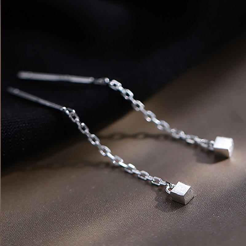 

Модные серьги-гвоздики с цепочками и кристаллами для женщин, квадратные серьги-гвоздики, ювелирные изделия, необычные серьги, подарки