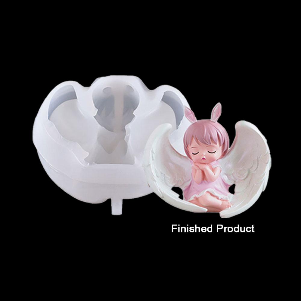 Silicone World DIY Angel Mermaid Bear Wing Silicone Molds Handmade Making for Epoxy Resin Mold Candle Mold Cake Mold Craft Decor