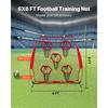 SucceBuy Football Trainer Throwing Net Training Practice Net with Target Pockets Knotless Net Includes Strap Portable Carry Case