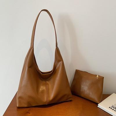 Soft Surface Large Capacity Fashion Temperament Commuter Shoulder Mother and Child Bag Winter New Versatile Underarm Bag Tote Bag