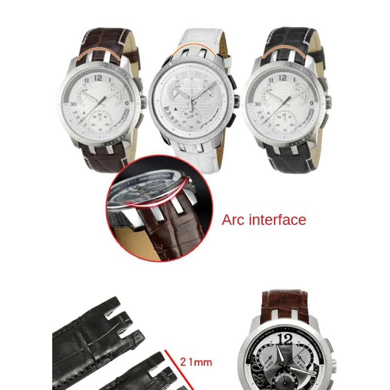 Dla Swatch Pasek do zegarka ze skóry naturalnej Męski Yrs403 412 402G Wodoodporny Odporny na pot Zakrzywione wycięcie Pasek do zegarka 21mm