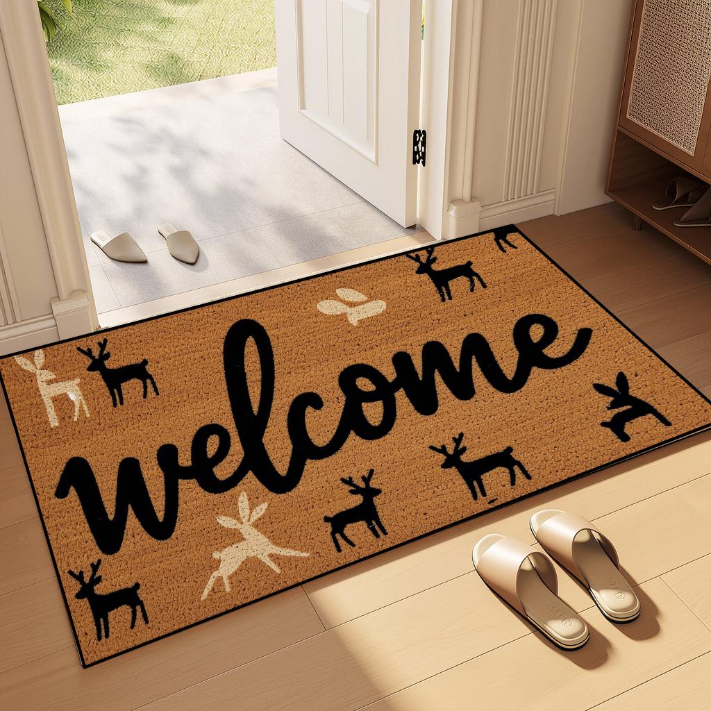 Animal World - Printed doormat - Welcome mat for entrance, porch - Non-slip natural home accessories, minimalist original design
